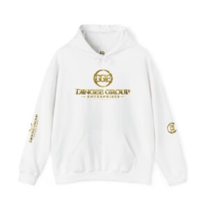Dingee Group Gold Logo Hoodie — White Branded Pullover