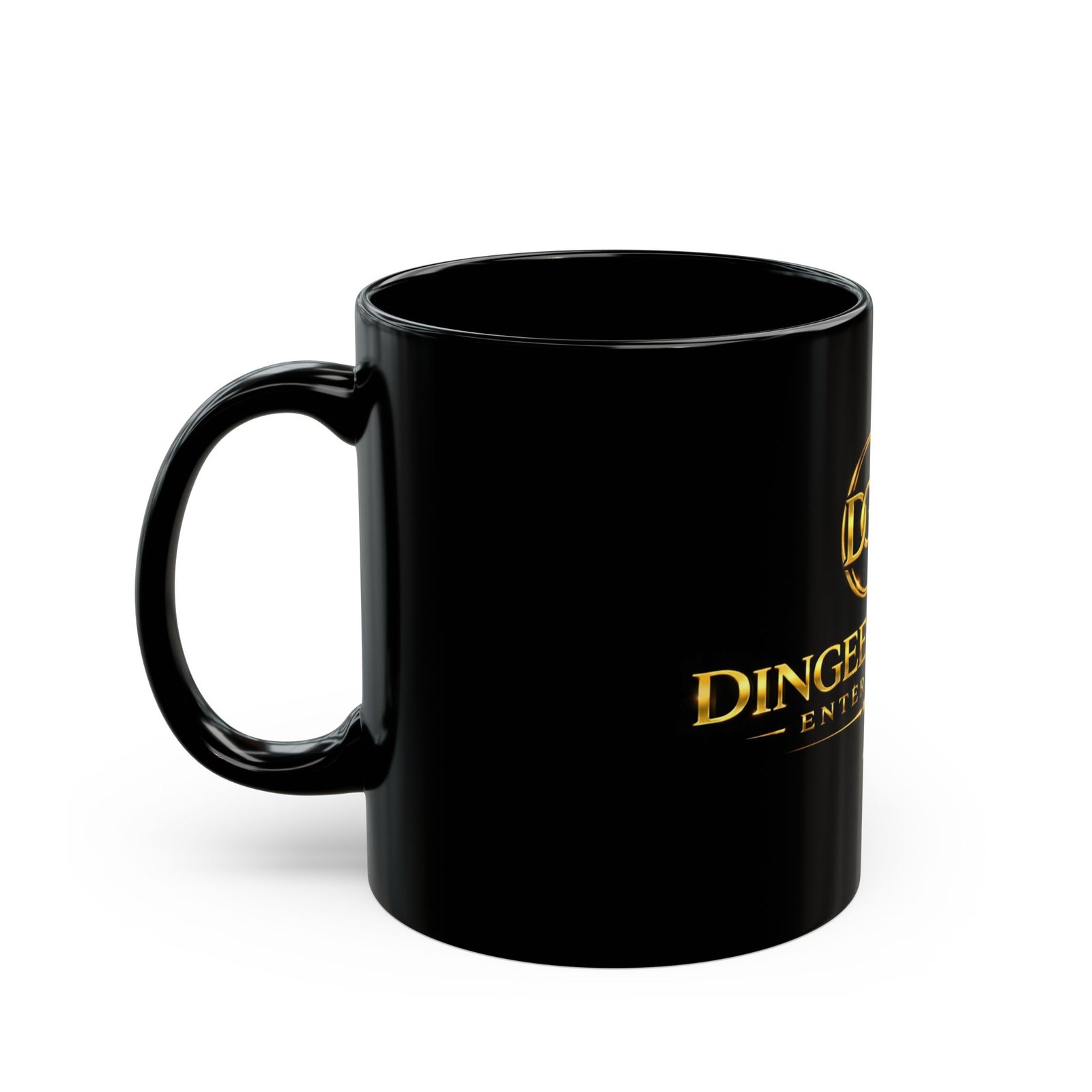 Dingee Group Gold Logo Black Coffee Mug – 11oz / 15oz - Image 3